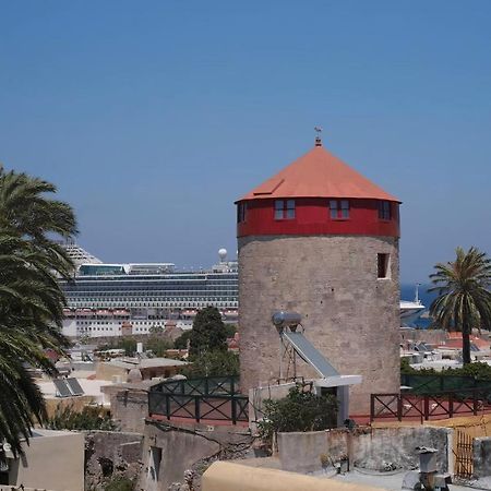 A Medieval Windmill Tower With Magnificent View Rhodes City Ngoại thất bức ảnh