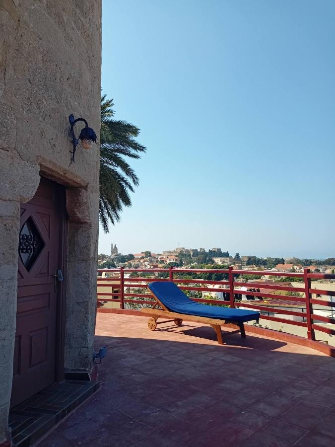 A Medieval Windmill Tower With Magnificent View Rhodes City Ngoại thất bức ảnh